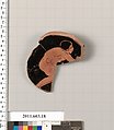 Fragment of a terracotta stemless kylix, Terracotta, Greek, Attic