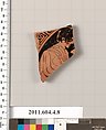Terracotta fragment of a kylix (drinking cup), Attributed to the Aberdeen Painter, Terracotta, Greek, Attic