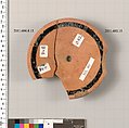 Fragment of a terracotta kylix, Terracotta, Greek, Attic