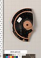 Fragment of a terracotta kylix, Terracotta, Greek, Attic
