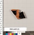 Fragment of a terracotta kylix, Terracotta, Greek, Attic