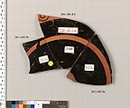 Fragments of a terracotta kylix:band-cup, Terracotta, Greek, Attic