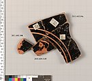 Fragments of a terracotta kylix, Terracotta, Greek, Attic