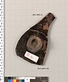 Terracotta fragment of a kylix (drinking cup), Terracotta, Greek, Attic