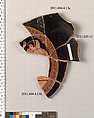 Terracotta fragments of a kylix (drinking cup), Terracotta, Greek, Attic