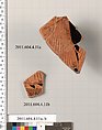 Terracotta fragments of a kylix (drinking cup), Terracotta, Greek, Attic