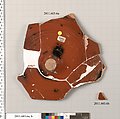 Fragments of a terracotta kylix, Terracotta, Greek, Attic