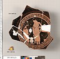 Fragments of a terracotta kylix, Terracotta, Greek, Attic