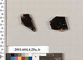 Terracotta fragments of a kylix (drinking cup), Terracotta, Greek, Attic