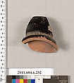 Terracotta fragment of a salt cellar?, Terracotta, Greek, Attic