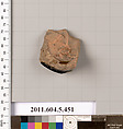 Terracotta fragment of a kylix (drinking cup), Terracotta, Greek, Attic