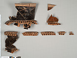 Terracotta fragments of a column-krater (deep bowl), Terracotta, Etruscan