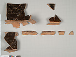 Terracotta fragments of a column-krater (deep bowl), Terracotta, Etruscan