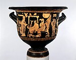 Terracotta bell-krater (mixing bowl), Attributed to the Sarpedon Painter, Terracotta, Greek, South Italian, Apulian