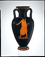 Attributed To The Kleophrades Painter Terracotta Neck Amphora Jar With Twisted Handles