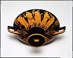 Terracotta kylix (drinking cup), Attributed to Douris, Terracotta, Greek, Attic