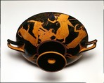 Terracotta kylix (drinking cup), Attributed to a painter of the Thorvaldsen Group, Terracotta, Greek, Attic