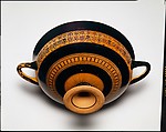 Terracotta kylix: Siana cup (drinking cup), Attributed to the Painter of Boston C.A., Terracotta, Greek, Attic