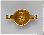 Gold kantharos (drinking cup with two high vertical handles), Gold, Helladic, Mycenaean