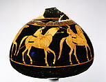 Terracotta psykter (vase for cooling wine), Smikros, Terracotta, Greek, Attic
