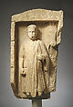 Limestone funerary monument of a beardless man, Limestone, Roman, Cypriot