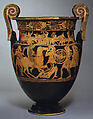 Terracotta volute-krater (bowl for mixing wine and water), Attributed to the Painter of the Woolly Satyrs (namepiece), Terracotta, Greek, Attic