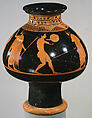 Terracotta psykter (vase for cooling wine), Attributed to Oltos, Terracotta, Greek, Attic