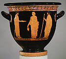 Terracotta bell-krater (bowl for mixing wine and water), Attributed to the Persephone Painter, Terracotta, Greek, Attic