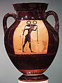 Terracotta amphora (jar), Group E, Terracotta, Greek, Attic