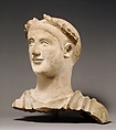 Terracotta head and shoulders of a man, Terracotta, Cypriot