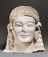 Limestone female head, Limestone, Cypriot