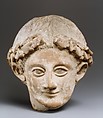 Terracotta head of a wreathed youth, Terracotta, Cypriot