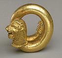 Gold and copper alloy spiral with lion-head terminal, Gold, copper alloy, Greek, Cypriot
