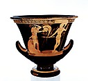Terracotta calyx-krater (bowl for mixing wine and water), Attributed to the Kleophrades Painter, Terracotta, Greek, Attic