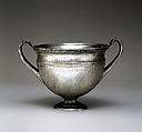 Silver skyphos (drinking cup), Silver, Roman