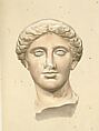 Study 1 of the color scheme of the so-called Treu Head, Vinzenz Brinkmann, Marble stucco on plaster cast after 3D scan, natural pigments in egg tempera