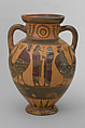 Terracotta neck-amphora (storage jar), Terracotta, Greek, Euboean