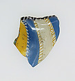 Glass striped mosaic bowl fragment, Glass, Roman, probably Italian