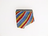 Glass striped mosaic bowl fragment, Glass, Roman, probably Italian