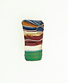 Glass striped mosaic body fragment, Glass, Roman