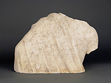 Upper part of a male draped torso, Marble, Island, Roman