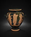 Terracotta stamnos, Attributed to the Deepdene Painter, Terracotta, Greek, Attic