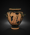 Terracotta stamnos, Attributed to the Deepdene Painter, Terracotta, Greek, Attic