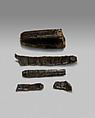 Obsidian core and four blades, Obsidian, Cycladic