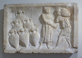 Marble relief showing transport amphorae, Marble, Roman