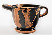 Terracotta skyphos (deep drinking cup), Attributed to the Brygos Painter, Terracotta, Greek, Attic
