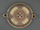 Terracotta plate with horned handles, Terracotta, Cypriot