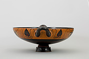 Terracotta kylix (drinking cup), Attributed to the Phineus Painter, Terracotta, Greek, Chalcidian