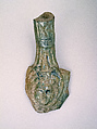 Terracotta green-glazed jug handle, Terracotta, Roman