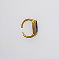 Ring with intaglio of female figure, Gold, Roman